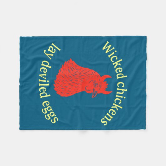 Wicked Chickens Lay Deviled Eggs Fleecedecke (Vorderseite (Horizontal))