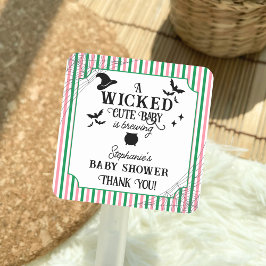 Wicked Cute Baby is Brewing Halloween Baby Shower Quadratischer Aufkleber