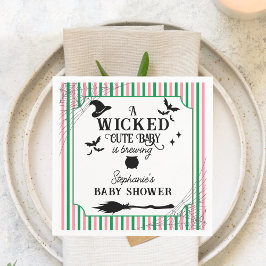 Wicked Cute Baby is Brewing Halloween Baby Shower Serviette