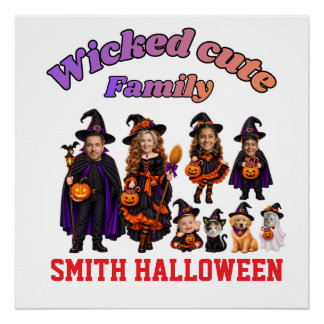 Wicked Cute Halloween Familie Smith – Personalisie Poster