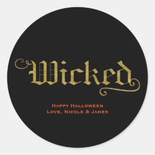 WICKED Faux-Gold-Look Halloween-Mitgebringel Runder Aufkleber