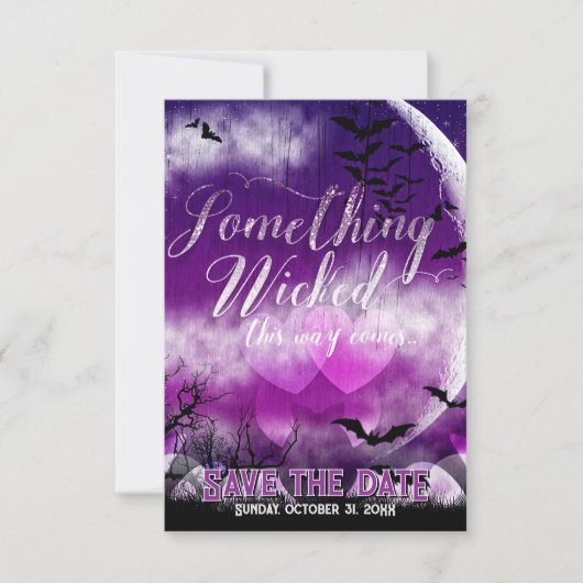 Wicked Fun Halloween Liebe Moon Save the Date (Vorderseite)