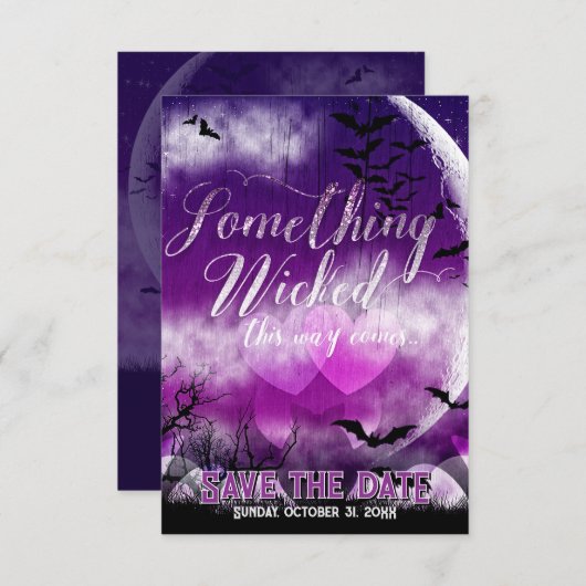 Wicked Fun Halloween Liebe Moon Save the Date (Vorne/Hinten)