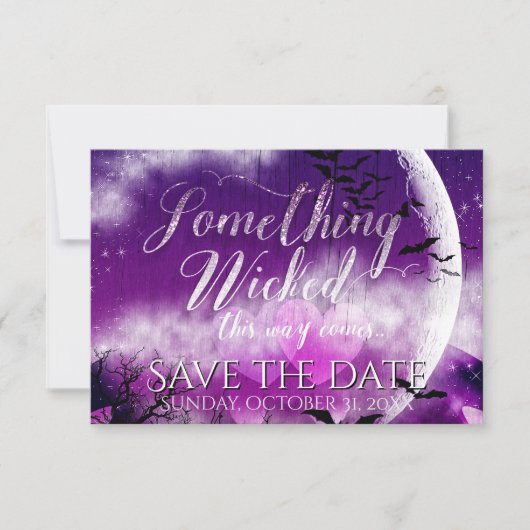 Wicked Fun Halloween Liebe Moon Save the Date Foto (Vorderseite)
