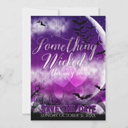 Wicked Fun Halloween Liebe Moon Save the Date Foto (Vorderseite)