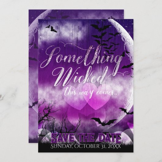 Wicked Fun Halloween Liebe Moon Save the Date Foto (Vorne/Hinten)