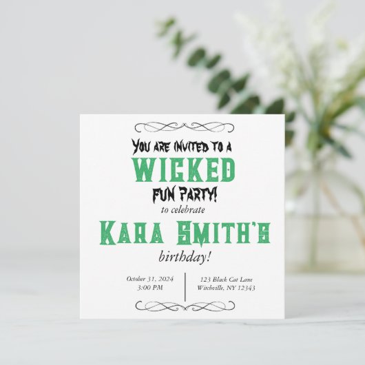 Wicked Fun Party Einladung (Stehend Vorderseite)