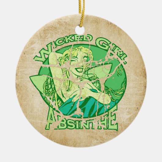 Wicked Girl Absinthe Vintag Keramikornament (Vorne)