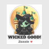 Wicked Good Little Green Witch Moon Castle Aufkleber (Blatt)