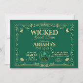 Wicked Good Time Green Birthday Party Invitation Einladung (Vorderseite)