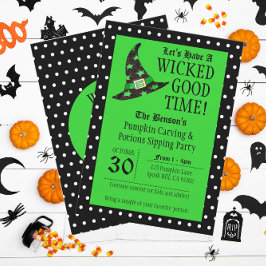 Wicked Good Time Green Halloween Einladung