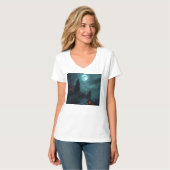 Wicked Gothic Vampire Glow T-Shirt 🌕🦇 (Vorderseite Vollansicht)