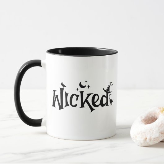 Wicked Halloween Funny Witch  Tasse (Mit Donut)