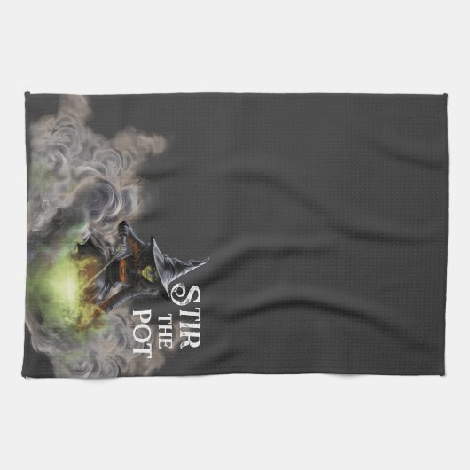 Wicked Halloween Hexe Stir the Pot Geschirrtuch (Horizontal)
