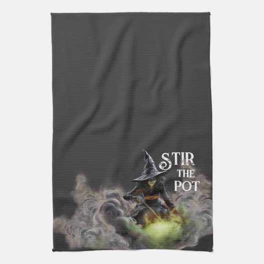 Wicked Halloween Hexe Stir the Pot Geschirrtuch (Vertikal)