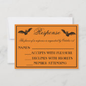 Wicked Halloween Orange Black Gothic Wedding RSVP Karte (Vorderseite)