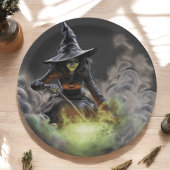Wicked Halloween Stirring Boiling Cauldron Pappteller