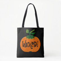 Wicked Happy Halloween Black Orange Pumpkin