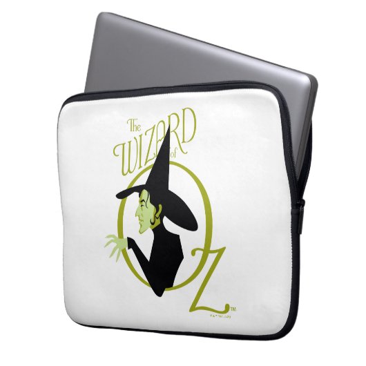 Wicked Hexe™ Der Assistent für OZ™-Logo Laptopschutzhülle (Vorderseite Links)