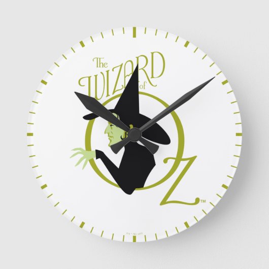 Wicked Hexe™ Der Assistent für OZ™-Logo Runde Wanduhr (Vorderseite)