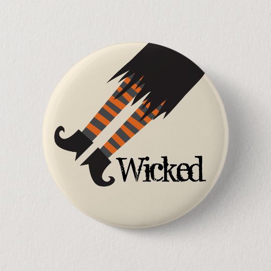 Wicked Hexe Funny Halloween Button (Vorderseite)