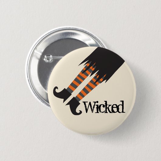 Wicked Hexe Funny Halloween Button (Vorne & Hinten)