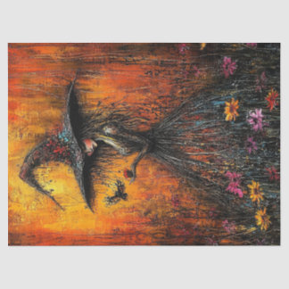 Wicked Hexe in Large Hat Decoupage Seidenpapier