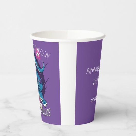 Wicked Hexe on T-Rex Illustration Halloween-Party Pappbecher (Links)