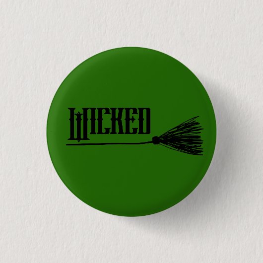 Wicked Hexe Personalisiert Broomstick-Button Button (Vorderseite)