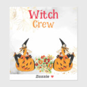Wicked Hexenkraut Crew Halloween Orange Kürbislate Aufkleber (Blatt)