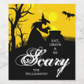 Wicked Hexenmeister Silhouette Halloween Weinetikett (Einzelnes Label)