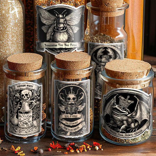 Wicked Hexenpantry Wizardry Potter Flaschenetikett Aufkleber