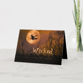 Wicked Hexenschwarz Orange Halloween Karte