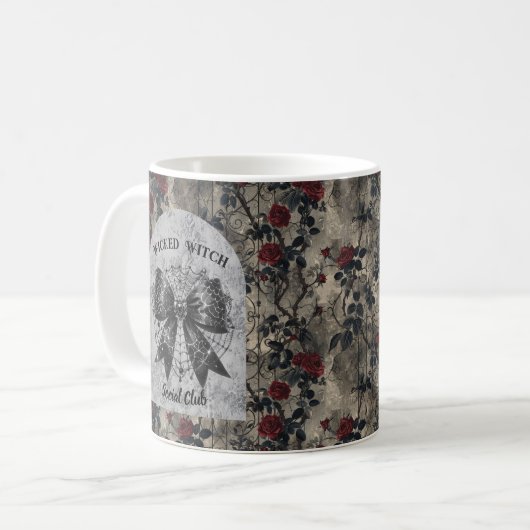 Wicked Hexensoziale Club Coquette Kaffeetasse (Vorderseite Links)
