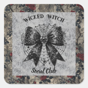 Wicked Hexensoziale Club Coquette Quadratischer Aufkleber