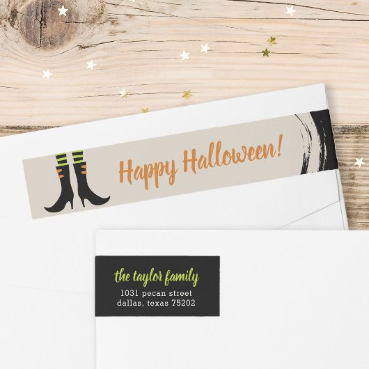 Wicked Hexenstiefel Halloween Address Labels