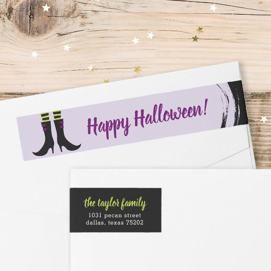 Wicked Hexenstiefel Halloween Address Labels