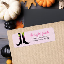 Wicked Hexenstiefel Halloween Address Labels