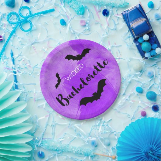 Wicked Junggeselinnen-Abschied Black Bat Witchy Pappteller (Party)