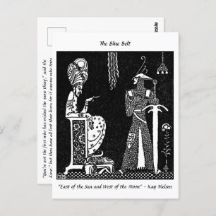 Wicked King and Brave Knight Märchen zeichnend Postkarte