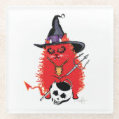 Wicked Kitty Devil Cat Trick or Tree Glasuntersetzer (Vorderseite)
