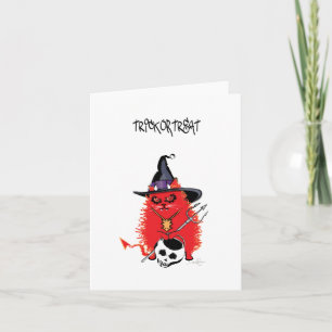 Wicked Kitty Devil Cat Trick or Tree Karte