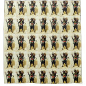 Wicked Krampus Beängstigend Demo Weihnachten Weihn Duschvorhang (Vorderseite)