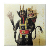 Wicked Krampus Beängstigend Demo Weihnachten Weihn Fliese (Vorderseite)