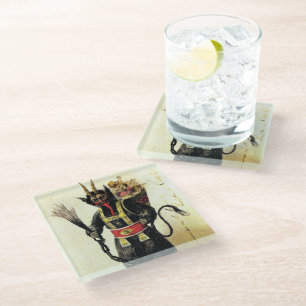 Wicked Krampus Beängstigend Demo Weihnachten Weihn Glasuntersetzer