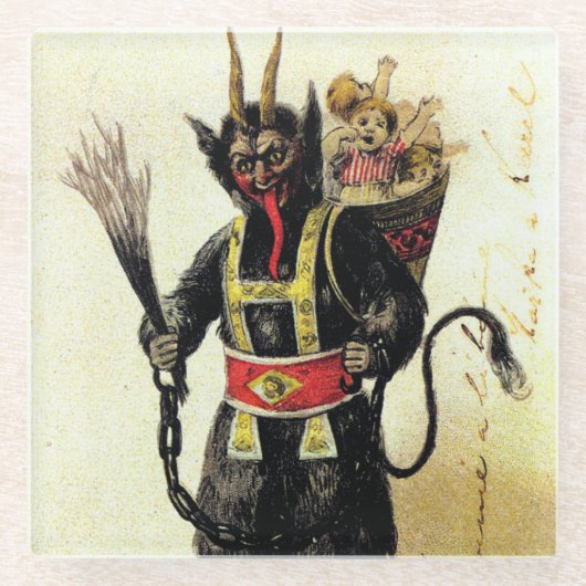 Wicked Krampus Beängstigend Demo Weihnachten Weihn Glasuntersetzer (Vorderseite)