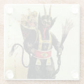 Wicked Krampus Beängstigend Demo Weihnachten Weihn Glasuntersetzer (Rückseite)