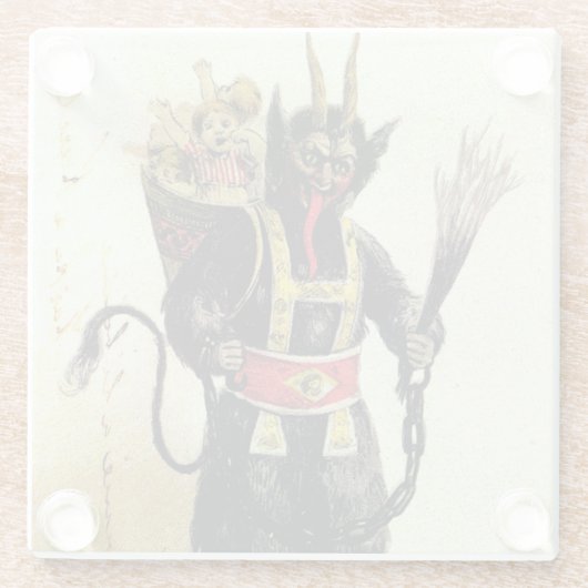Wicked Krampus Beängstigend Demo Weihnachten Weihn Glasuntersetzer (Rückseite)