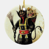 Wicked Krampus Beängstigend Demo Weihnachten Weihn Keramikornament (Hinten)