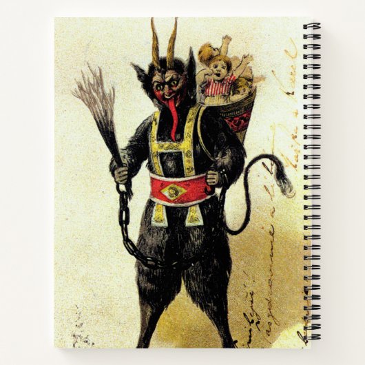 Wicked Krampus Beängstigend Demo Weihnachten Weihn Notizblock (Rückseite)